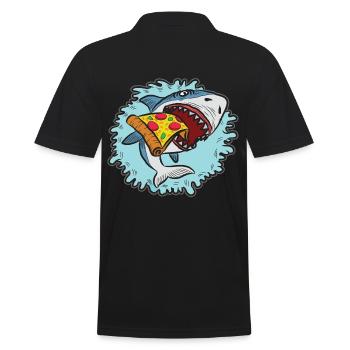 Shark Love Pizza Enthusiast Design artistique - Polo Homme - noir - Dos - Kai (181cm)