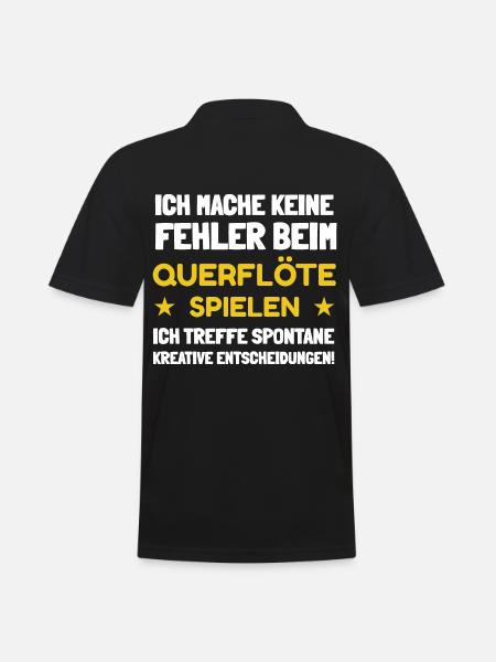 Meine Flöte ist Querflöte - Männer Poloshirt - Schwarz