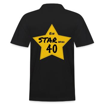 Ein Star wird 40 Jahre alt - Männer Poloshirt - Schwarz - Hinten - Kai (181cm)