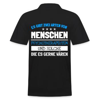 Psychotherapeut - Männer Poloshirt - Schwarz - Hinten - Kai (181cm)