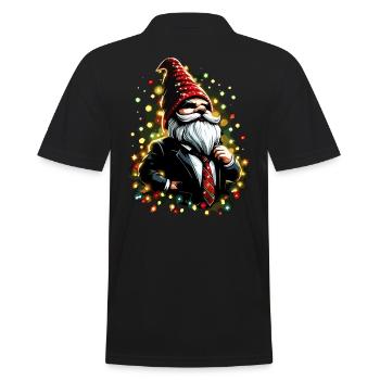 Chef gnome with fairy lights - Men's Polo Shirt - black - Back - Kai (181cm)