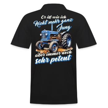 Traktor Geschenk für Landwirt Humor Alte Traktoren - Männer Poloshirt - Schwarz - Hinten - Kai (181cm)