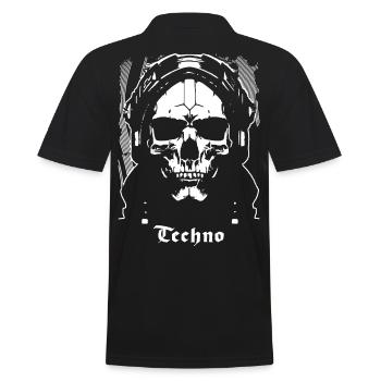 Techno - Men's Polo Shirt - black - Back - Kai (181cm)