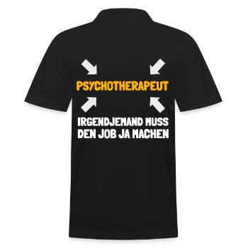 Psychotherapeut ist mein Beruf - Männer Poloshirt - Schwarz - Hinten - Kai (181cm)