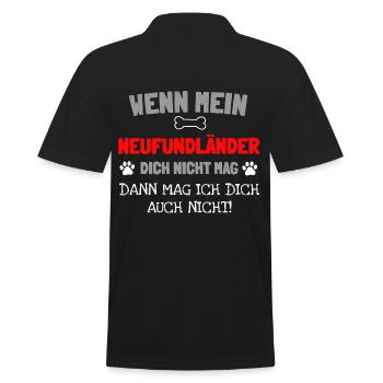 Lustige Neufundländer Geschenkidee - Männer Poloshirt - Schwarz - Hinten - Kai (181cm)