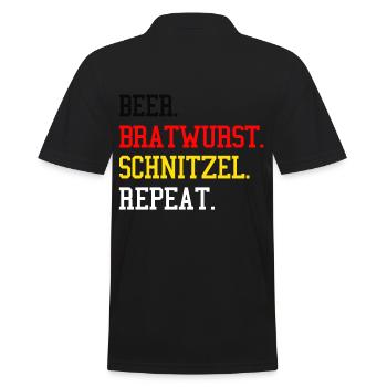 Bière-Bratwurst-Schnitzel Répéter les grillades allemandes - Polo Homme - noir - Dos - Kai (181cm)
