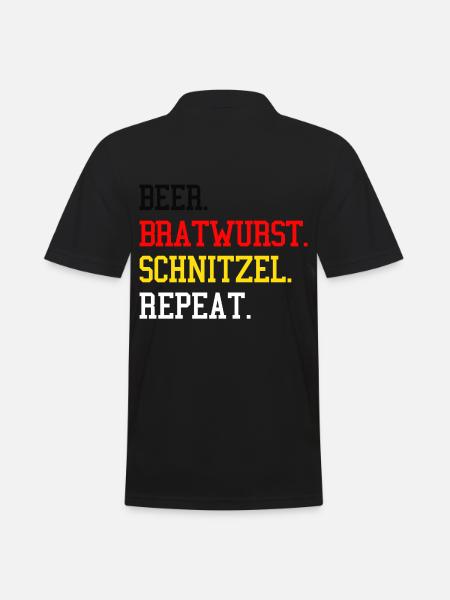 Beer-Bratwurst-Schnitzel Repeat German Grilling - Men's Polo Shirt - black