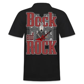 Bock auf Rock Schaf Schafbock - Männer Poloshirt - Schwarz - Hinten - Kai (181cm)