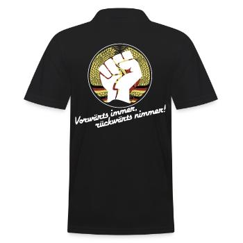 DDR - Vorwärts immer, rückwärts nimmer ! - Männer Poloshirt - Schwarz - Hinten - Kai (181cm)