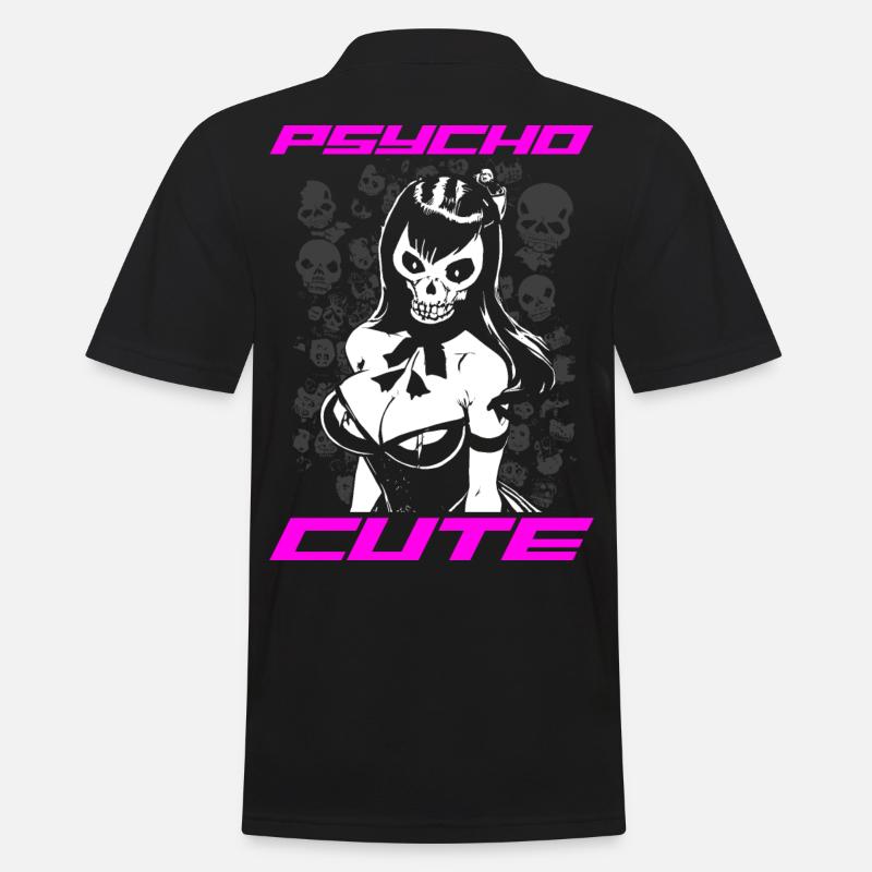 PSYCHO CUTE - Männer Poloshirt - Schwarz