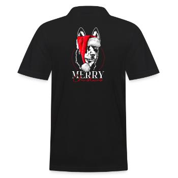 Santa Australian Kelpie Merry Christmas Wilsigns - Männer Poloshirt - Schwarz - Hinten - Kai (181cm)