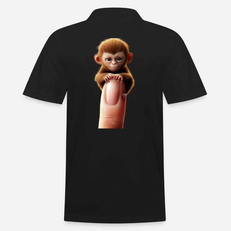 Doigt singe sur le doigt - Polo Homme - noir