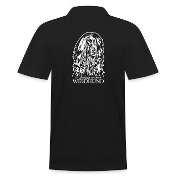 AFGHAN GREYHOUND Portrait Dogs Wilsigns - Men's Polo Shirt - black - Back - Kai (181cm)