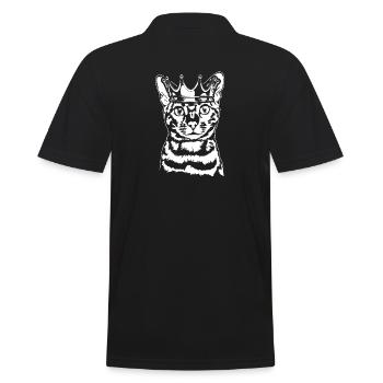 Bengal Cat Crown Cat Pedigree Cat Wilsigns - Men's Polo Shirt - black - Back - Kai (181cm)