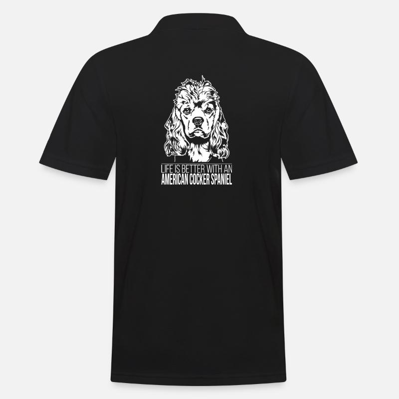 American Cocker Spaniel Life is better Wilsigns - Männer Poloshirt - Schwarz