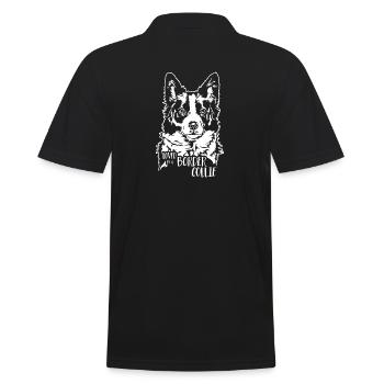Aimé par un chien Border Collie Chien Wilsigns - Polo Homme - noir - Dos - Kai (181cm)
