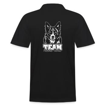 TEAM BORDER COLLIE Hütehund Agility Hundesport - Männer Poloshirt - Schwarz - Hinten - Kai (181cm)
