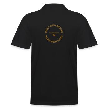 Gebaut mit Ziegeln aus Stolz - Männer Poloshirt - Schwarz - Hinten - Kai (181cm)