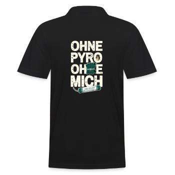 Ohne Pyro Ohne Mich - Männer Poloshirt - Schwarz - Hinten - Kai (181cm)