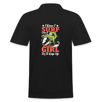 Surf, je sais que je surfe comme une fille - Polo Homme - noir - Dos - Kai (181cm)