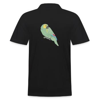 Parrot: Blue-fronted parrot - Men's Polo Shirt - black - Back - Kai (181cm)