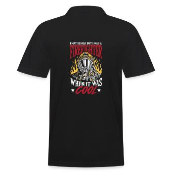 Firefighter I may be old, but I was - Men's Polo Shirt - black - Back - Kai (181cm)