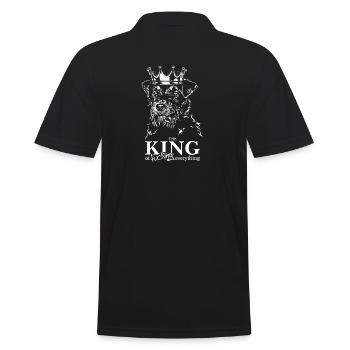 Deutscher Jagdterrier King of everything Wilsigns - Männer Poloshirt - Schwarz - Hinten - Kai (181cm)