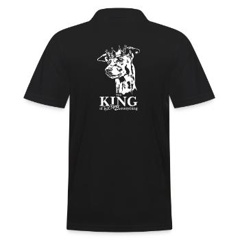 Greyhound King of everything dog saying Wilsigns - Men's Polo Shirt - black - Back - Kai (181cm)