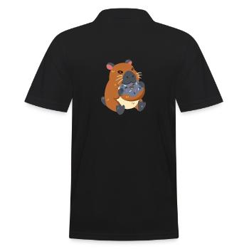 Capybara au beignet - Polo Homme - noir - Dos - Kai (181cm)
