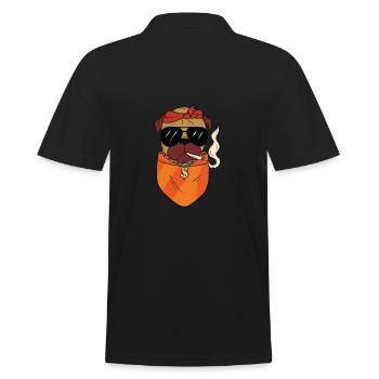 Nicht mehr reden, sondern kreuzen: Billard-Liebhab - Männer Poloshirt - Schwarz - Hinten - Kai (181cm)