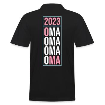 Großmutter 2023 Schwanger Werdende Oma - Männer Poloshirt - Schwarz - Hinten - Kai (181cm)