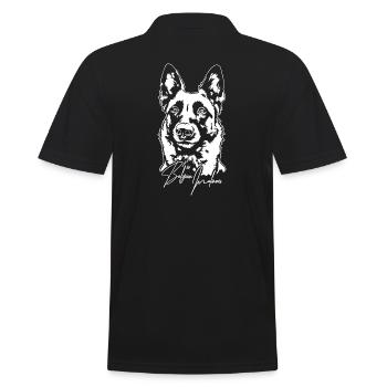 Belgian Malinois Portrait Dog Dogs Wilsigns - Men's Polo Shirt - black - Back - Kai (181cm)