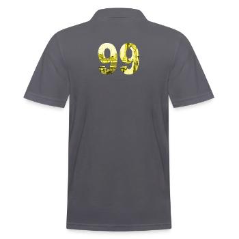 Brooklyn in 99 - Nine Nine Brooklyn Bridge Design - Männer Poloshirt - Anthrazit - Hinten - Nico (186cm)