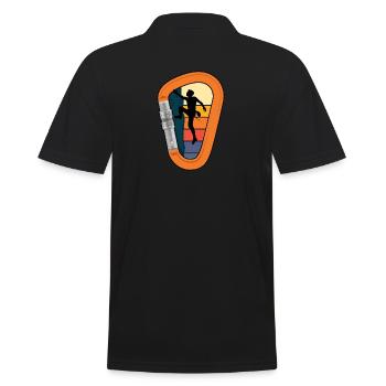 climbing carabiner climbing rope alpine - Men's Polo Shirt - black - Back - Kai (181cm)