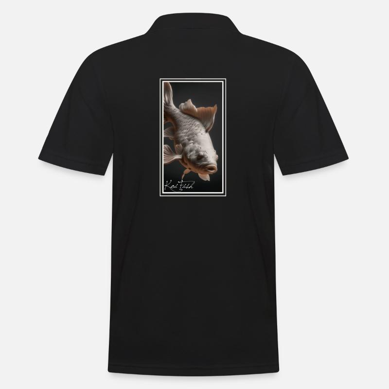 Koi Fish - 3D Render - Men's Polo Shirt - black