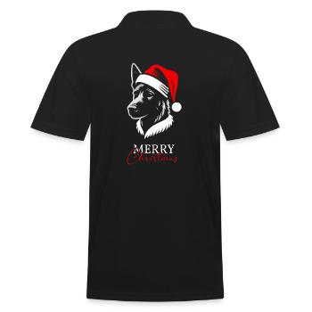 Malinois Joyeux Noël, Tête de Chien - Polo Homme - noir - Dos - Kai (181cm)