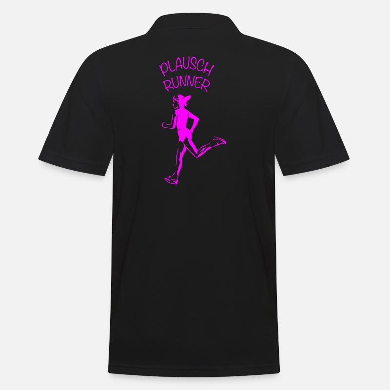 PLAUSCH RUNNER | Joggerin | Vectorgraphic - Männer Poloshirt - Schwarz