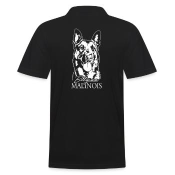 Belgian Malinois Portrait Dog Dogs Wilsigns - Men's Polo Shirt - black - Back - Kai (181cm)