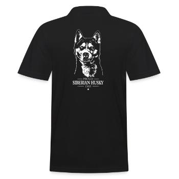 Siberian Husky Dad Hunde Hund Wilsigns - Männer Poloshirt - Schwarz - Hinten - Kai (181cm)