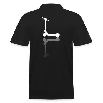 E Scooter Elektro Roller - Männer Poloshirt - Schwarz - Hinten - Kai (181cm)