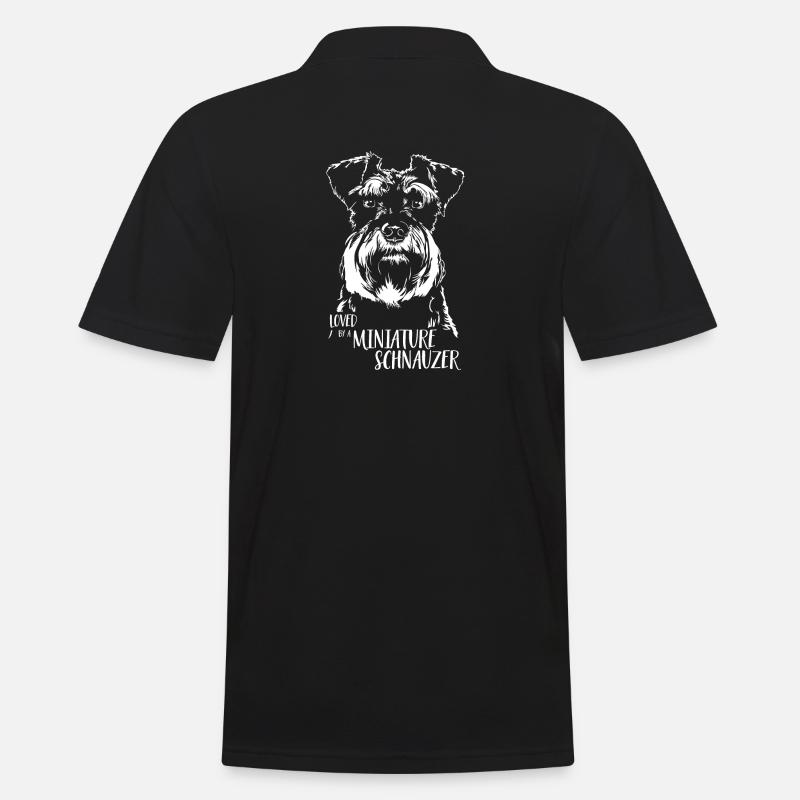 Loved by a Miniature Schnauzer Hunde Wilsigns - Männer Poloshirt - Schwarz
