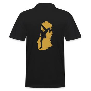 Climbing Girl Climber A Roccher - Men's Polo Shirt - black - Back - Kai (181cm)