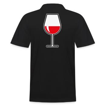 XRot Und Gut (Bauchig / 3) - Männer Poloshirt - Schwarz - Hinten - Kai (181cm)