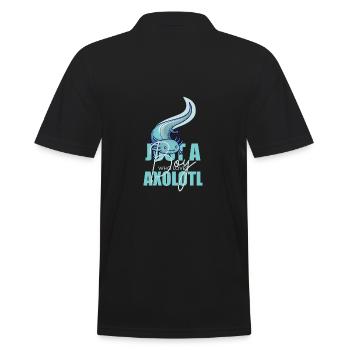 Funny Axolotl Cute Kawaii Animal Fun Liebhab - Men's Polo Shirt - black - Back - Kai (181cm)