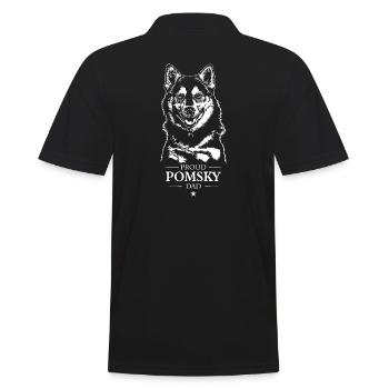 Pomsky Dad Hunde Hund Wilsigns - Männer Poloshirt - Schwarz - Hinten - Kai (181cm)
