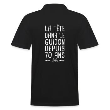 70 ans vélo tête dans le guidon anniversaire 70 - Polo Homme - noir - Dos - Kai (181cm)