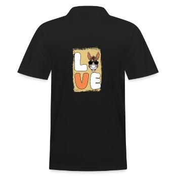 Esel - Männer Poloshirt - Schwarz - Hinten - Kai (181cm)