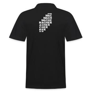 macher - Männer Poloshirt - Schwarz - Hinten - Kai (181cm)
