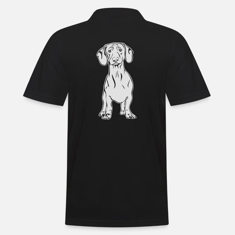 DACKEL DACHSHUND stehend - Männer Poloshirt - Schwarz