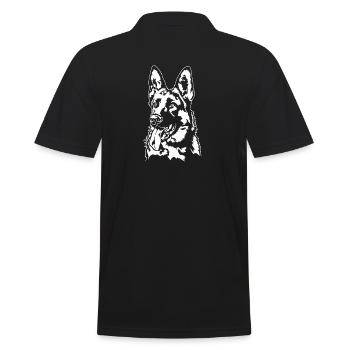 Deutscher Schäferhund Hunde Portrait Hund Wilsigns - Männer Poloshirt - Schwarz - Hinten - Kai (181cm)